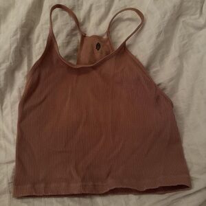 FP Movement by Free People Tan Ribbed Tank Top
